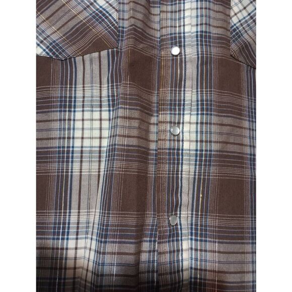 Ely Cattlemen Shirt Men's Extra Large Brown Pearl Snap Long Sleeve Western - Picture 5 of 8